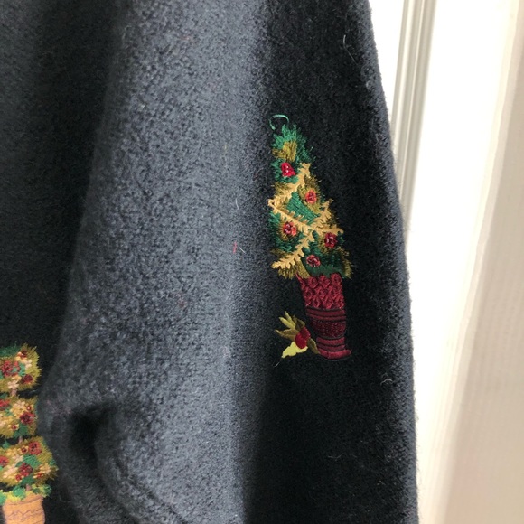 Susan Bristol black Christmas full zip cardigan large - Picture 6 of 6